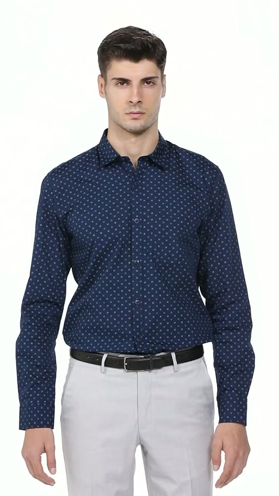 Peter England Men Cotton Printed Slim Fit Shirt - Image 3