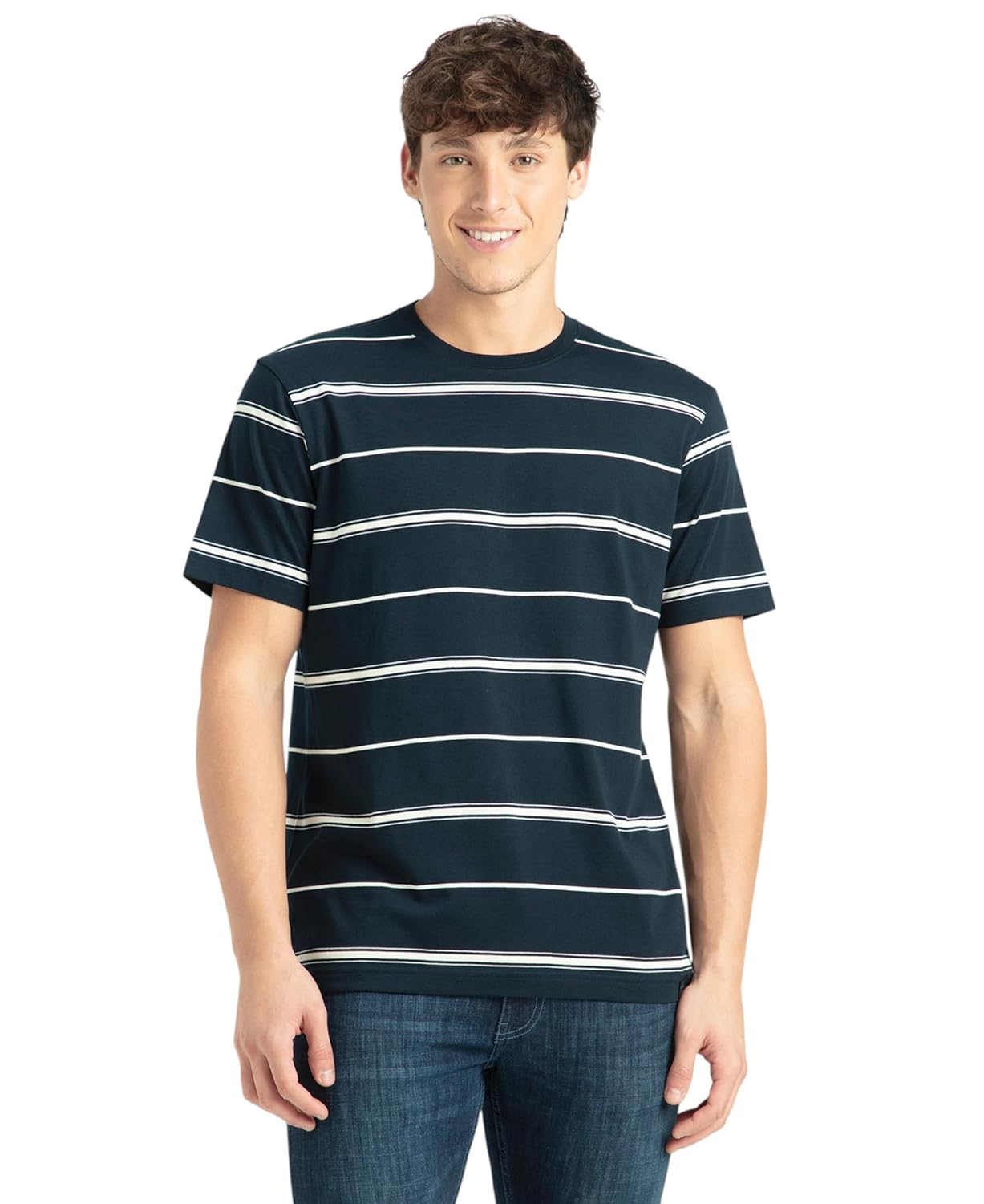Jockey 2715 Men's Striped Cotton Half Sleeve T-Shirt