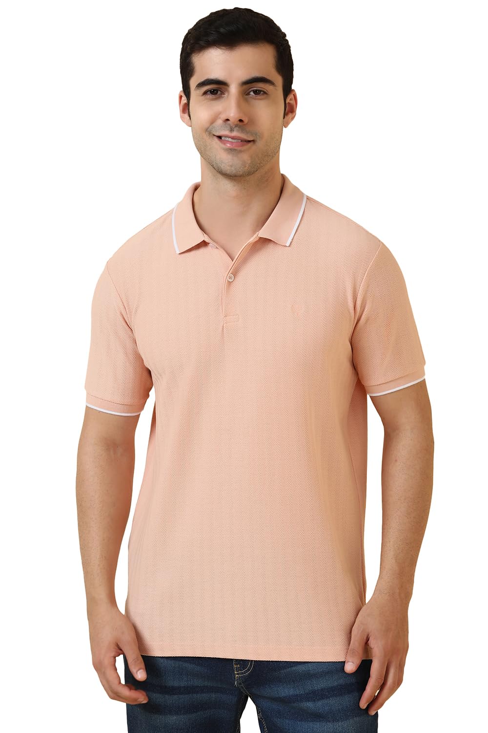 Allen Solly Men Polycotton Regular Fit Herringbone Polo
