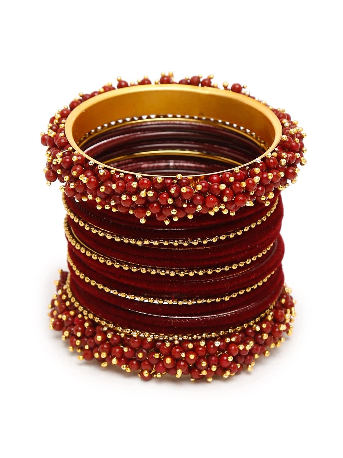 Shining Diva Gold Plated Set of 23 Traditional Bangles for Women