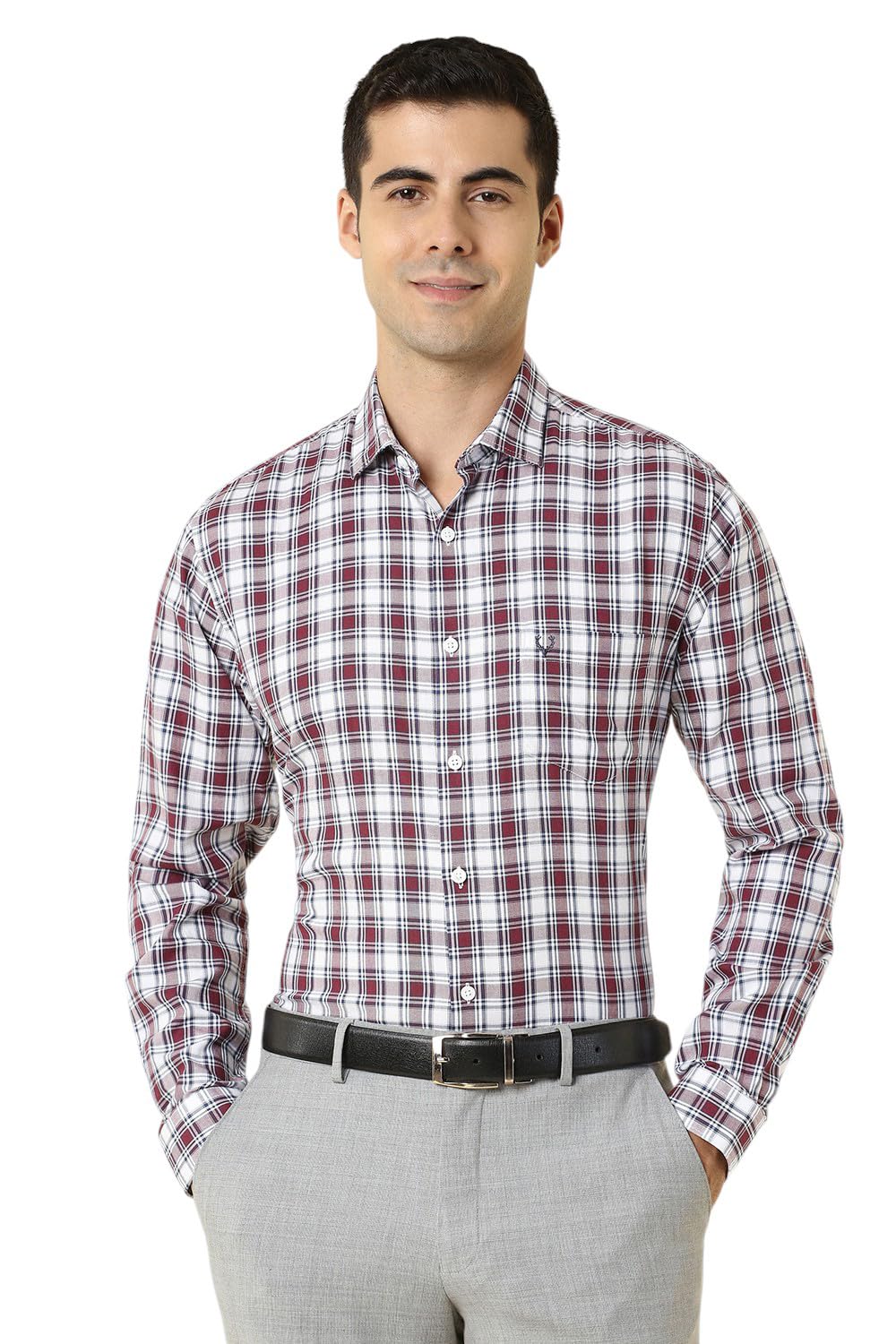 Allen Solly Men Cotton Slim Fit Small Checks Casual Shirt