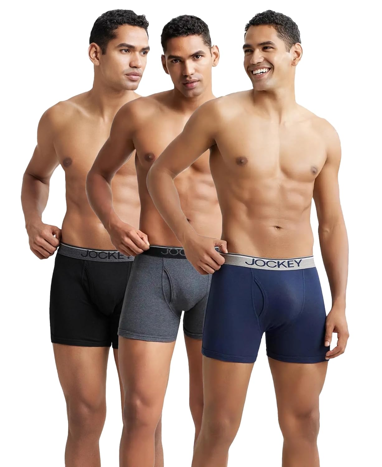 Jockey 8009 Men's Cotton Rib Boxer Brief Pack of 3
