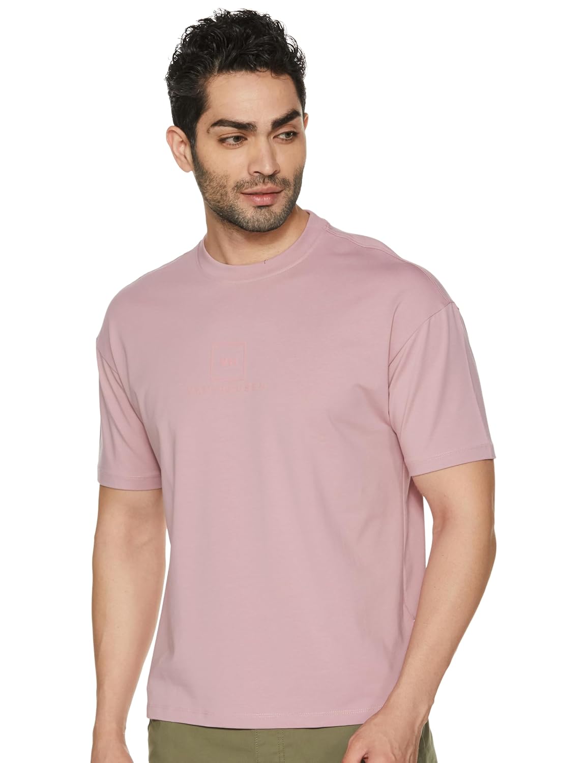Van Heusen Men's Oversized Drop Shoulder Logo T-Shirt