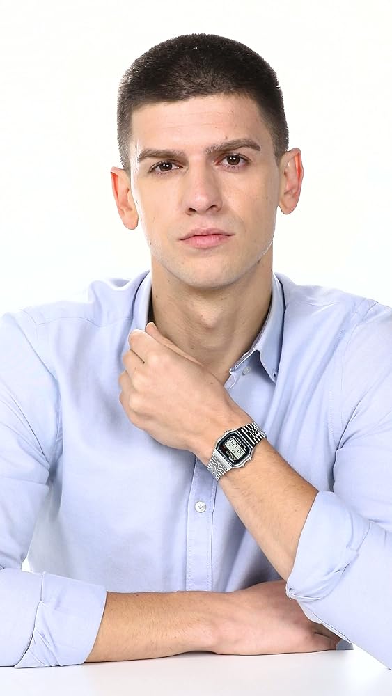 Casio Vintage Digital Watch Silver Stainless Steel - Image 3