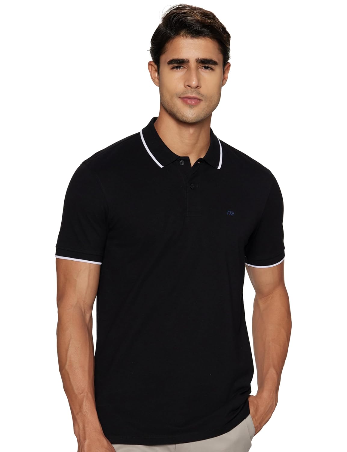 Peter England Men's Snug Fit Solid Polo T-Shirt