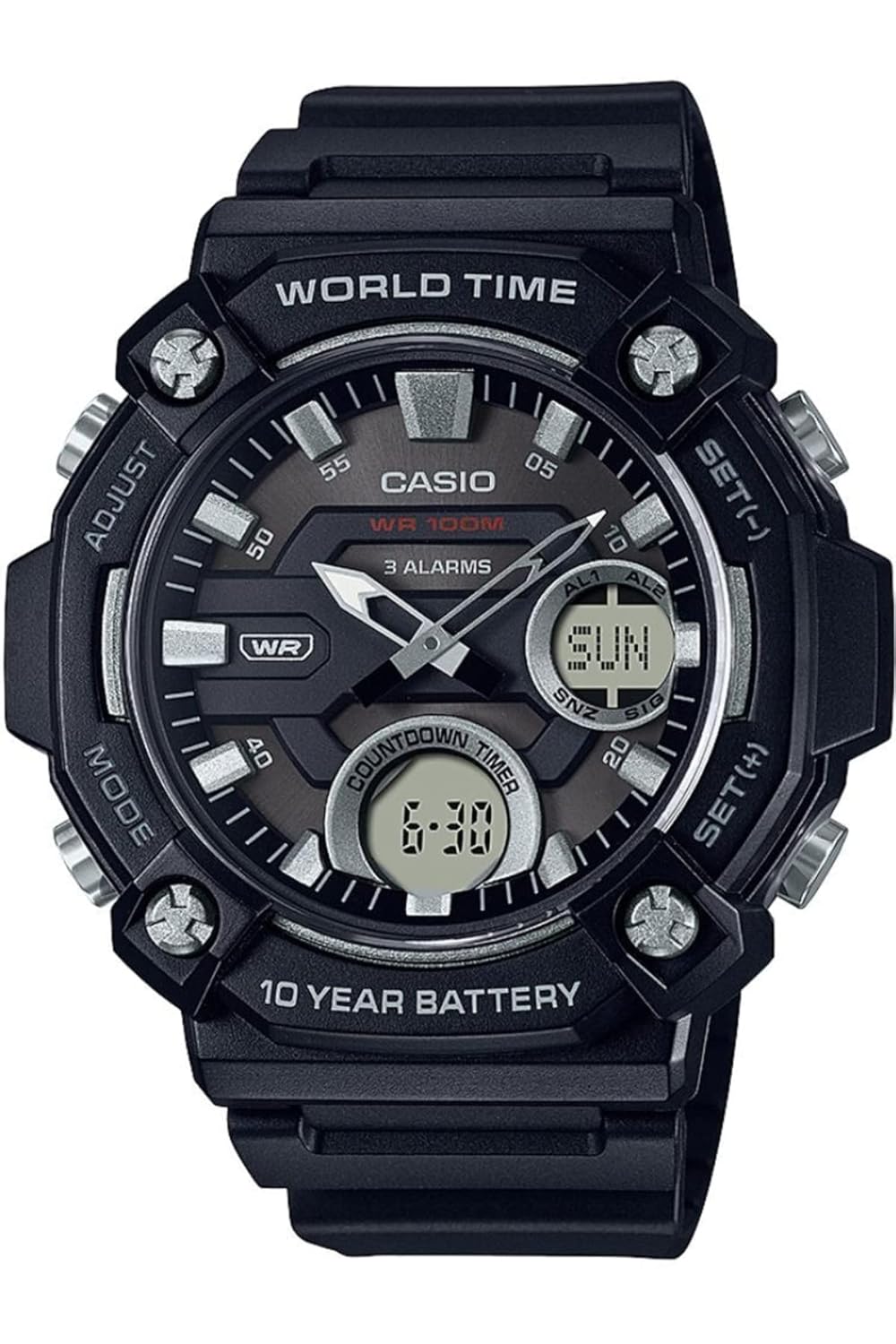 Casio AEQ-120W-1AVDF Analog-Digital Grey Dial Men