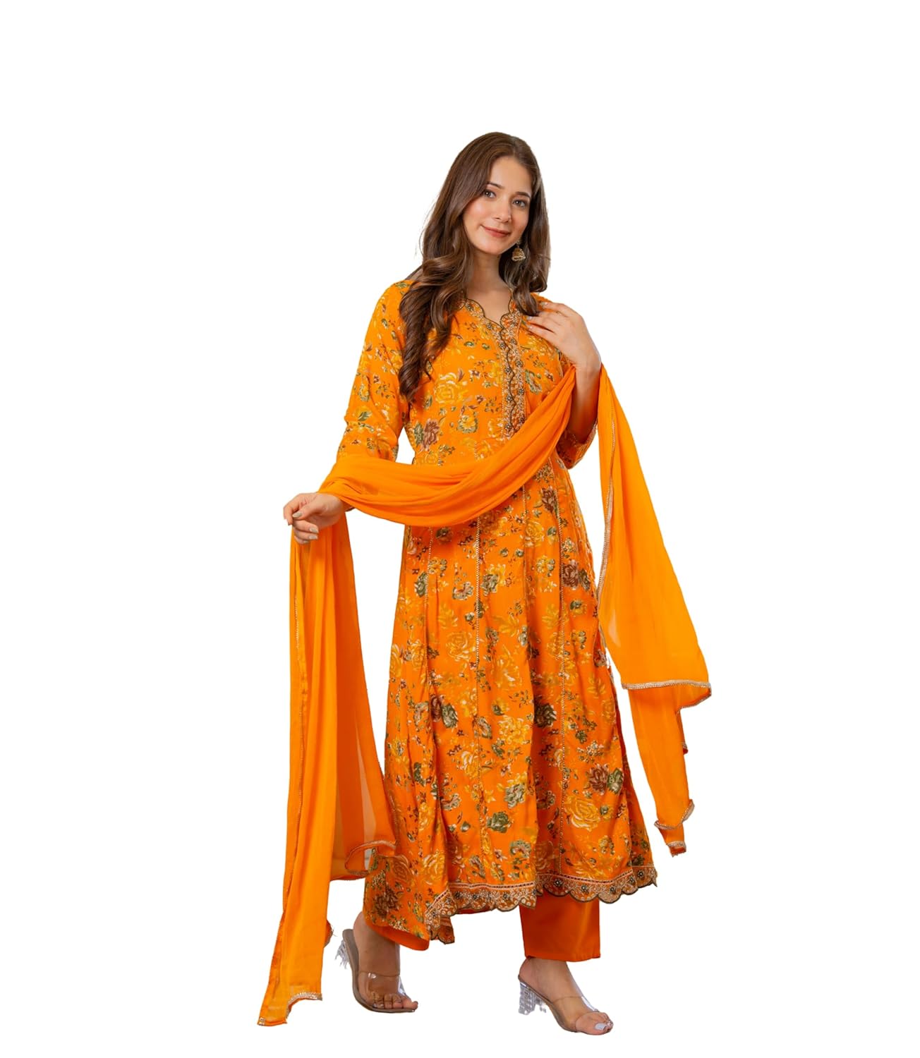 MANHAREE | Women's Rayon Kurta with Pant & Dupatta Set - Authentic MANHAREE Clothing | UrbanThreads