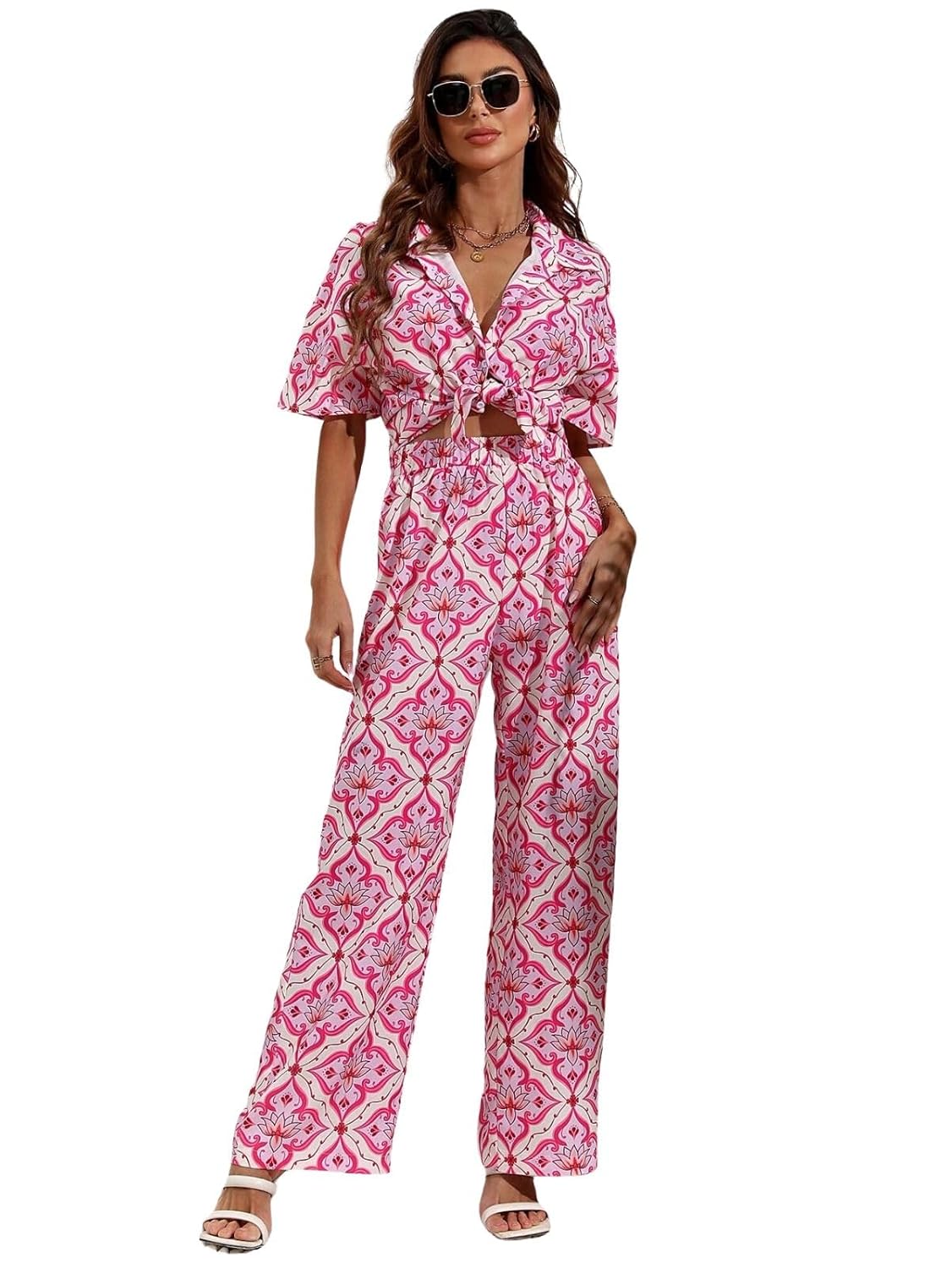 Leriya Fashion Rayon Printed Regular Stylish | Festive Travel for Half Sleeve Women Co-ord Set - Authentic Leriya Fashion | UrbanThreads