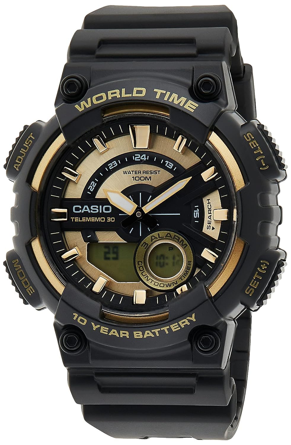 Casio AEQ-110BW-9AVDF Gold Analog-Digital Watch