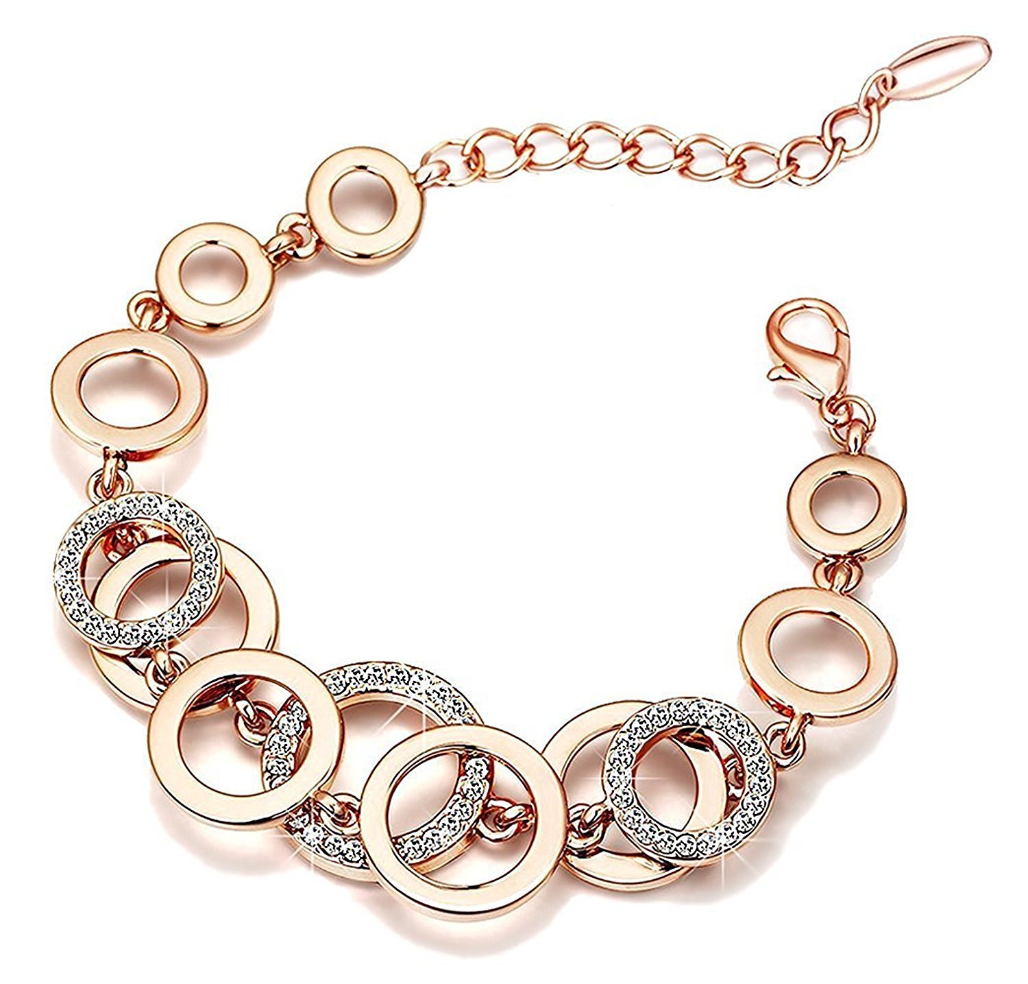 Shining Diva Rose Gold Crystal Bangle
