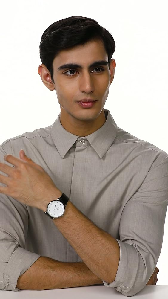 Casio Enticer Silver White Dial Leather Strap Watch Men - Image 3