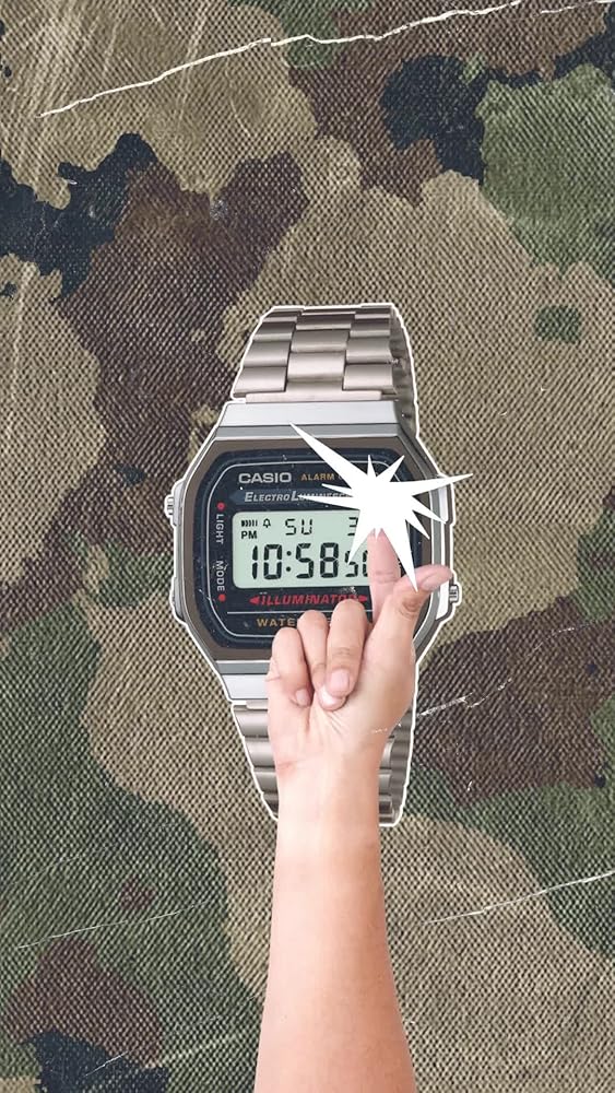 Casio Vintage Digital Watch Gold and Black - Image 5