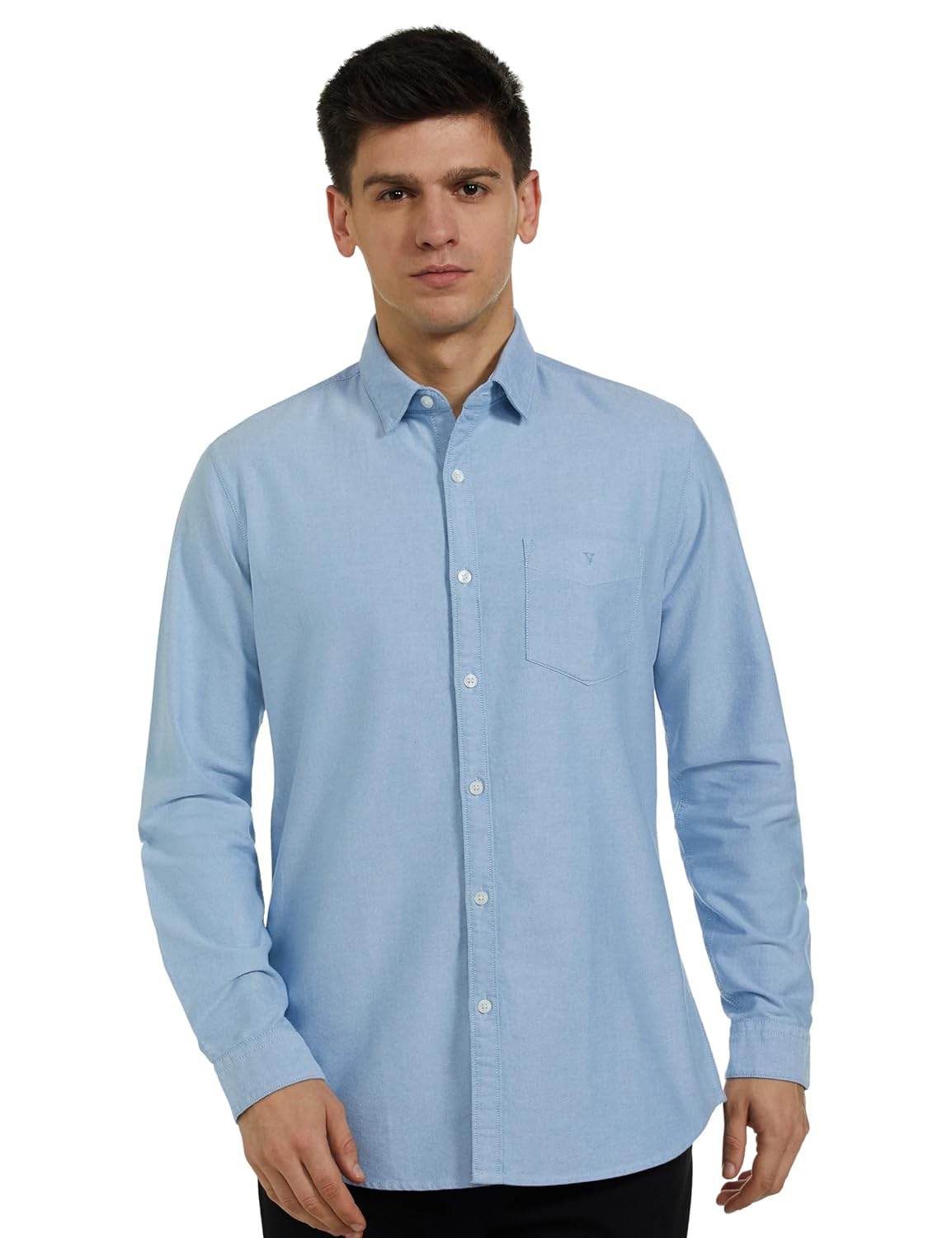 Van Heusen Men's 100% Cotton Solid Casual Shirt