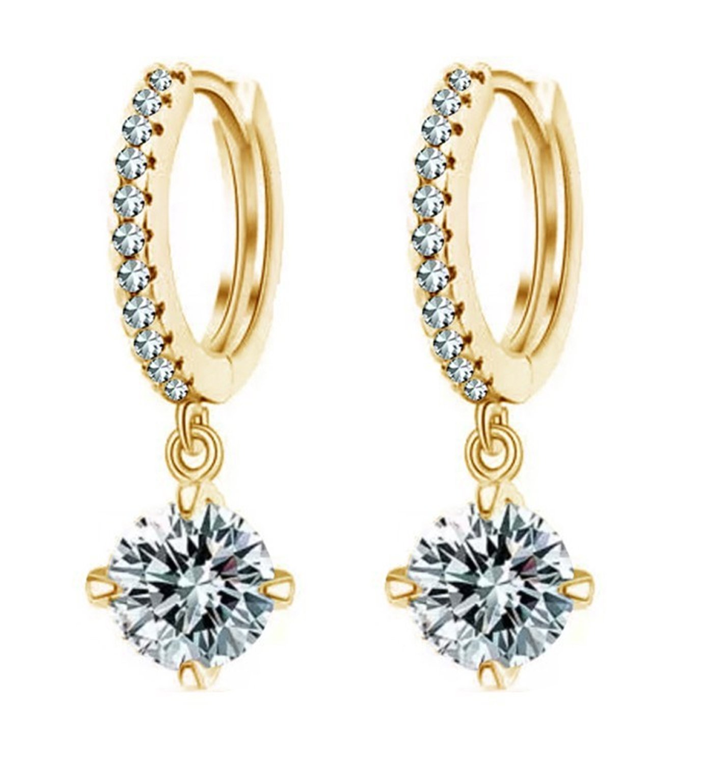 Shining Diva 18K Gold Plated Austrian Crystal Bali Earrings