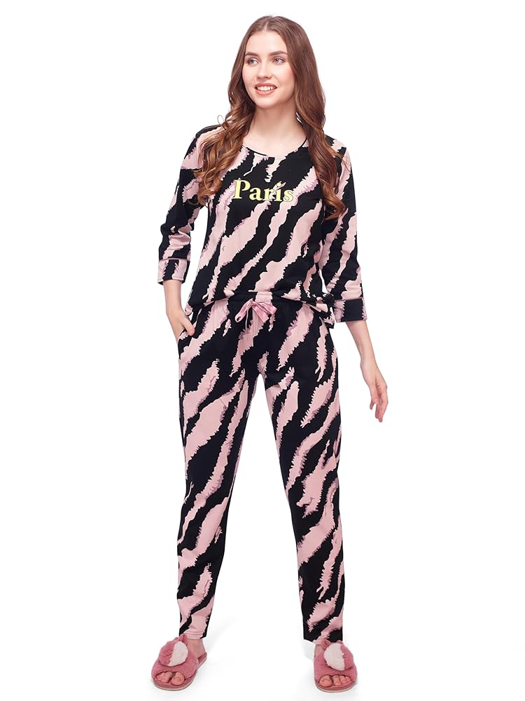LOTIK Women's Cotton LERIYA Print Top & Payjama Full Sleeve Night Suit Set - Authentic LOTIK Clothing | UrbanThreads - Image 2