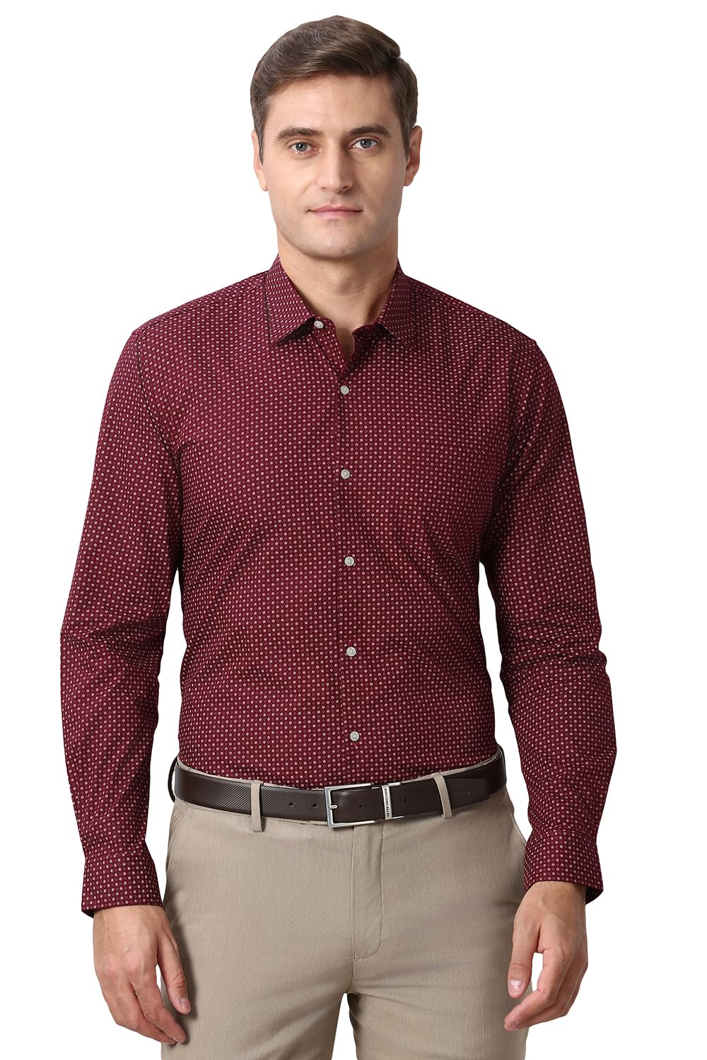 Peter England Men's Printed Formal Shirt 100% Cotton