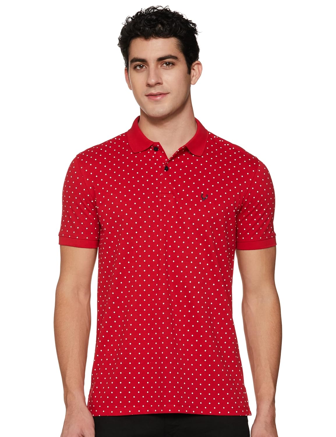 Allen Solly Men Polycotton Regular Fit Printed Polo T-Shirt