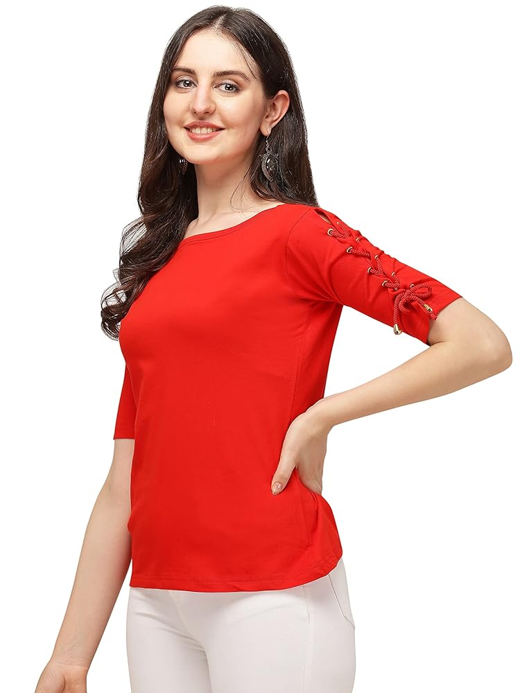 Leriya Fashion Women Lycra 3/4 Sleeve Regular Office Wear, Casual Wear, Under 399 Top for Women/Girl - Authentic Leriya Clothing | UrbanThreads - Image 5
