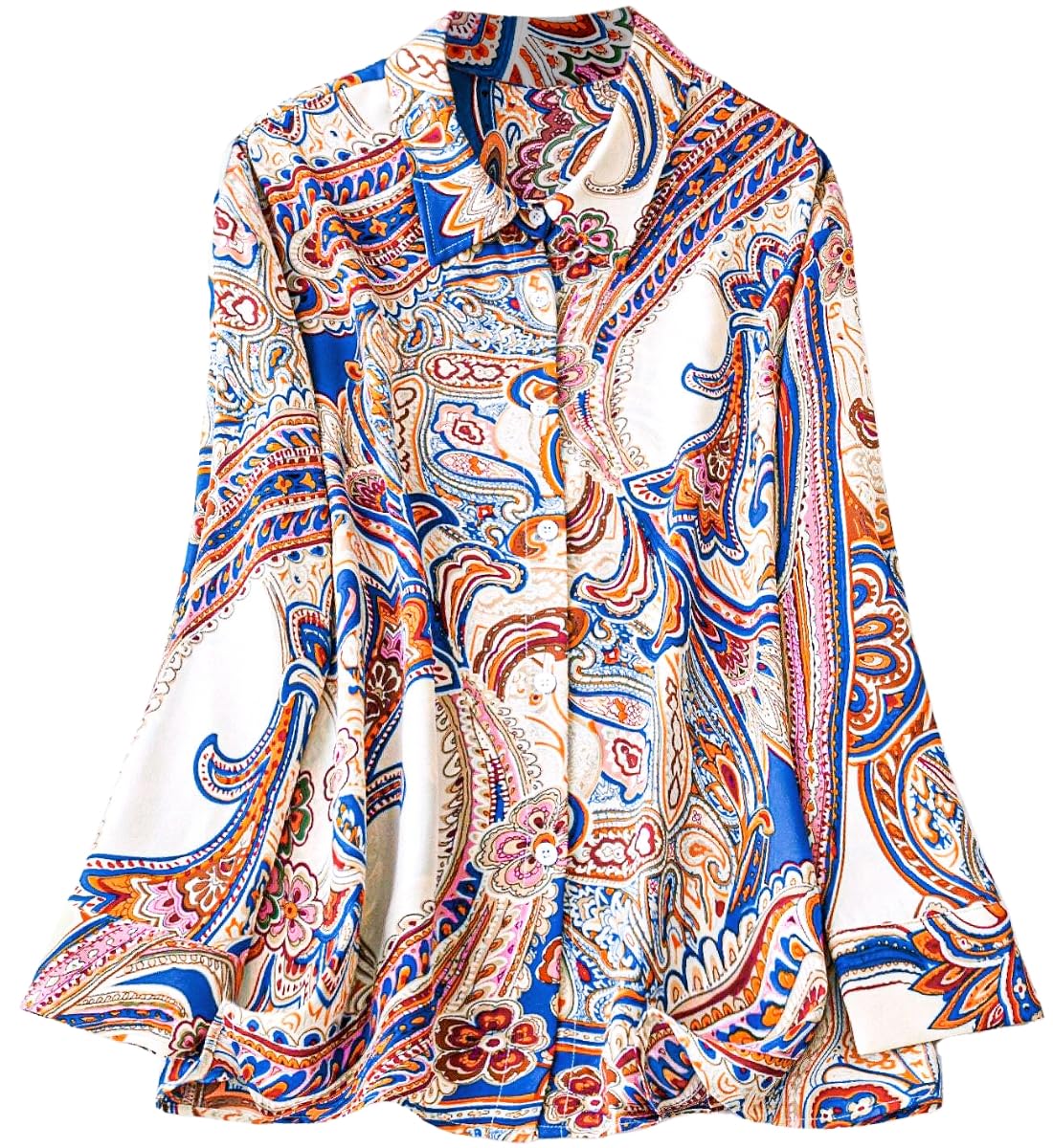 Leriya Fashion Women's Rayon Korean Style Long Sleeve Oversized Button Down Shirt | Plus Size Workwe - Authentic Leriya Clothing | UrbanThreads