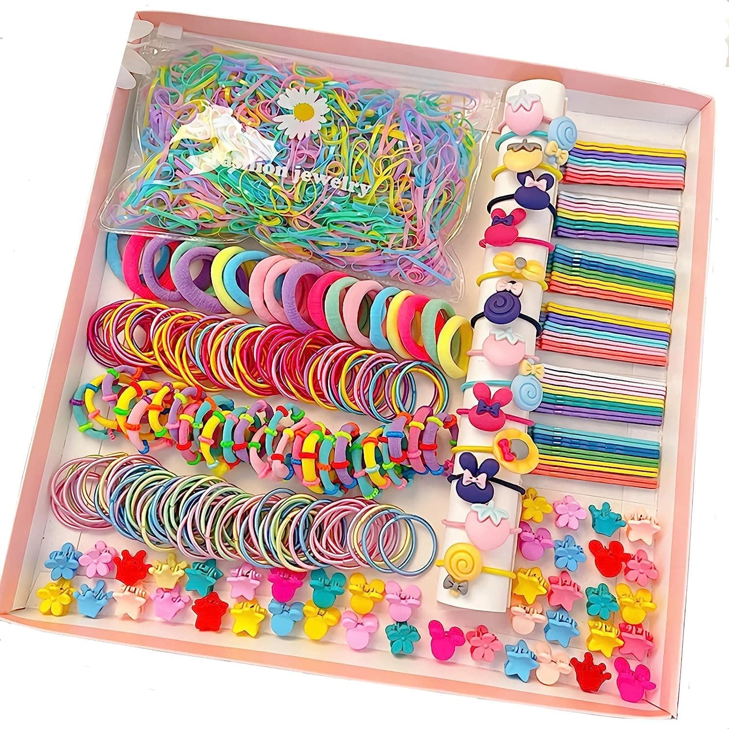 Shining Diva 74-1220 Pcs Colorful Hair Bands Hairpins Clips
