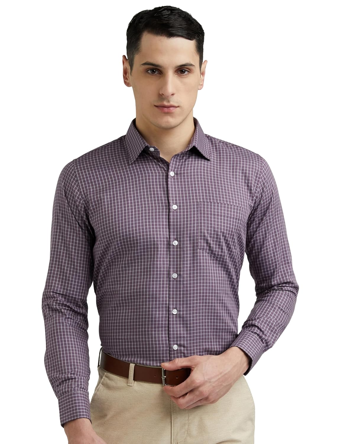 Van Heusen Men's Cotton Solid Slim Fit Shirt - Authentic Van Clothing | UrbanThreads