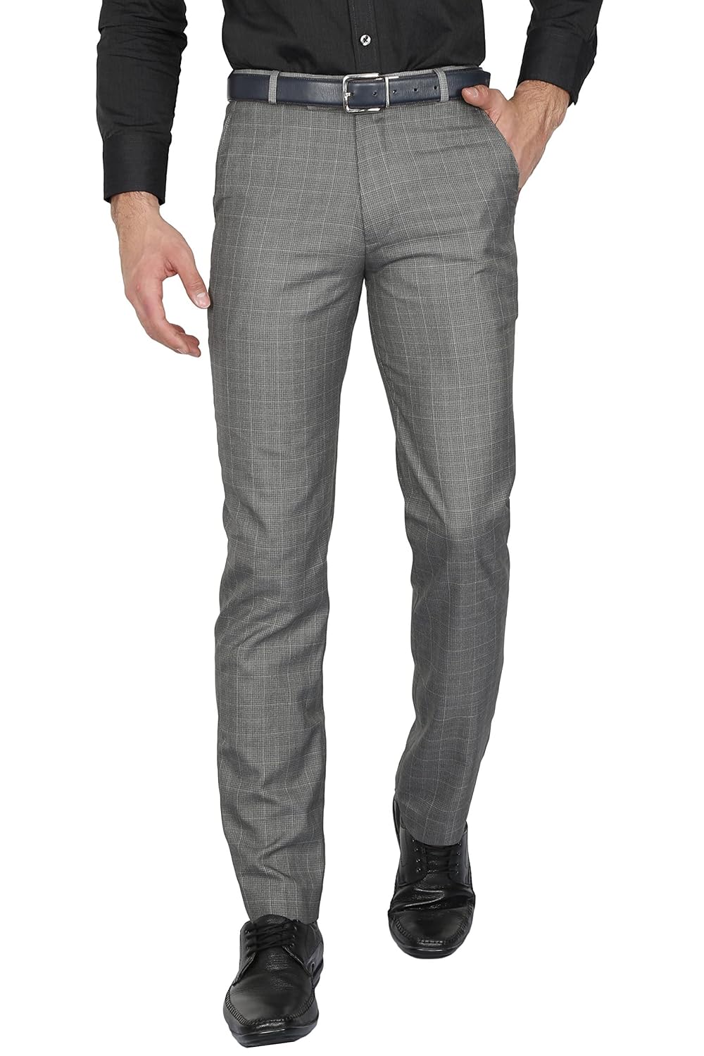 McHenry Mens Regular Fit Poly Blended Checkered Trousers