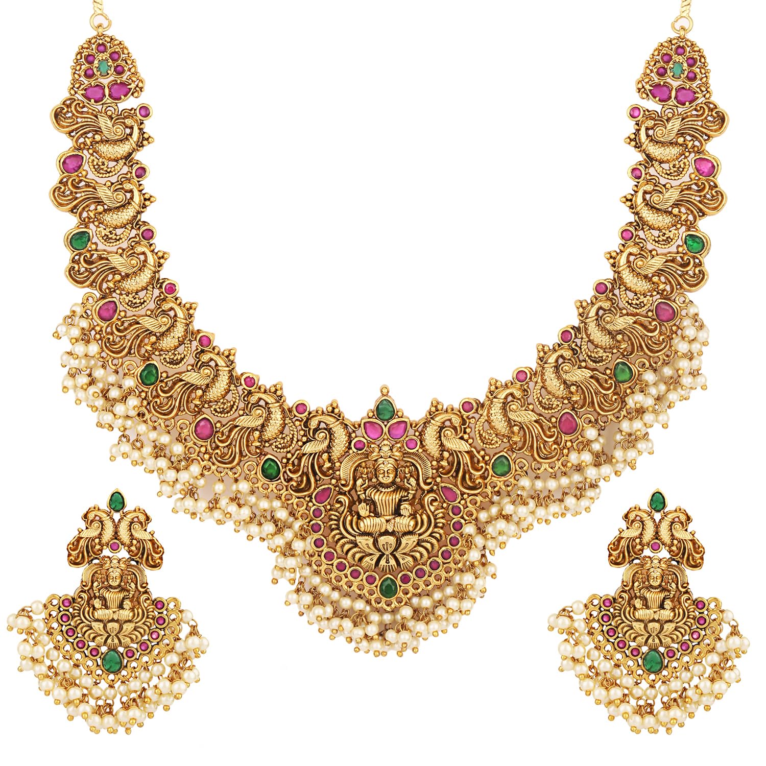Shining Diva Pearl Choker Traditional Jewellery Set for Women