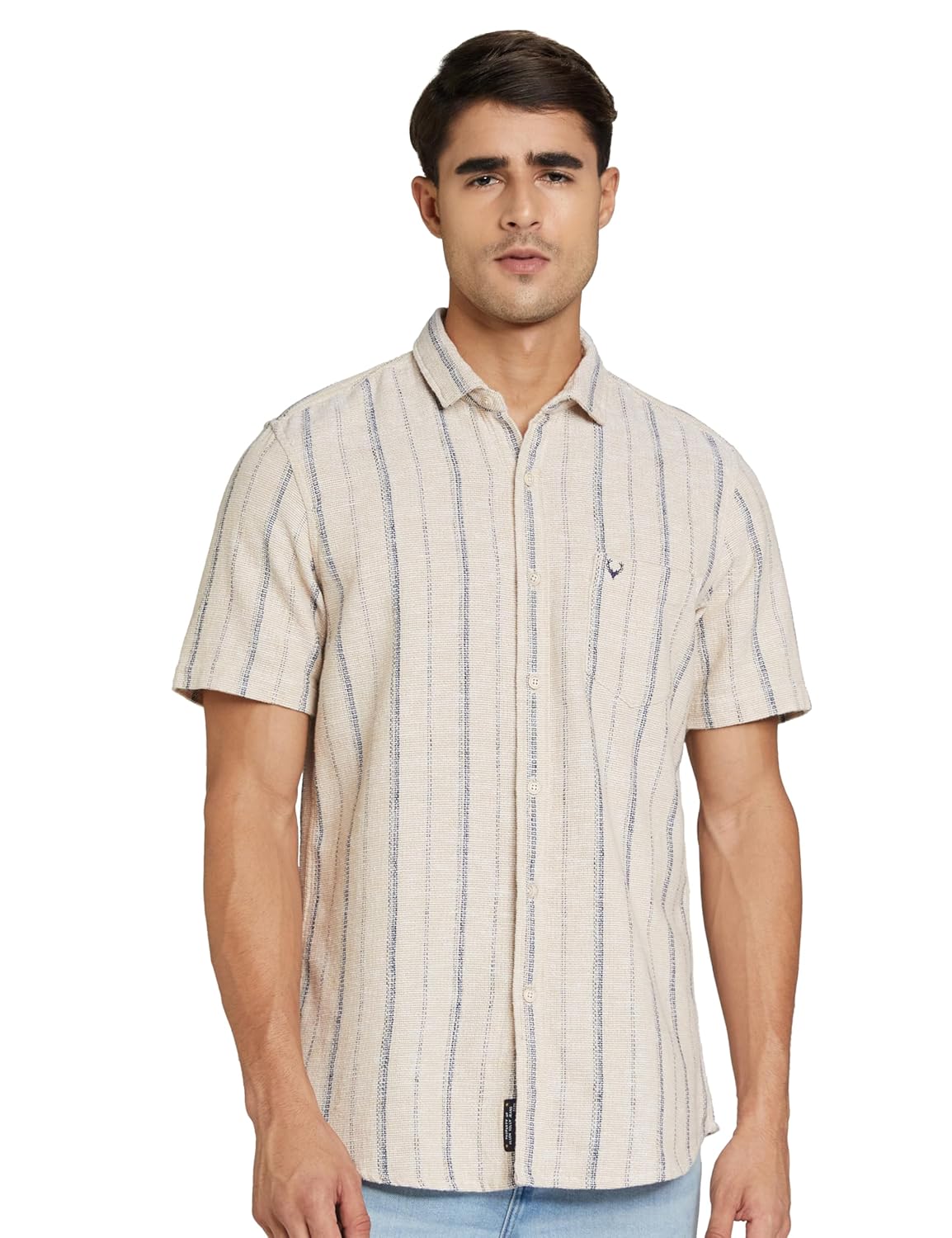 Allen Solly Men Cotton Blend Regular Fit Striped Casual Shirt