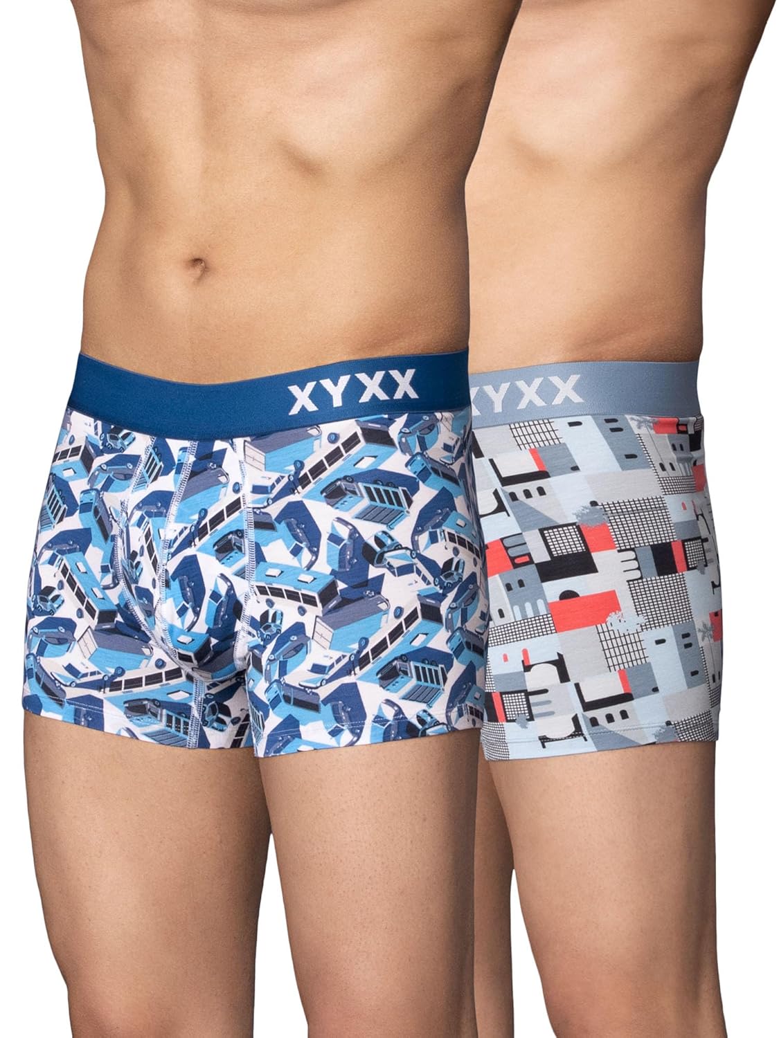 XYXX Men's Micromodal Regular Fit Printed Antimicrobial Trunks