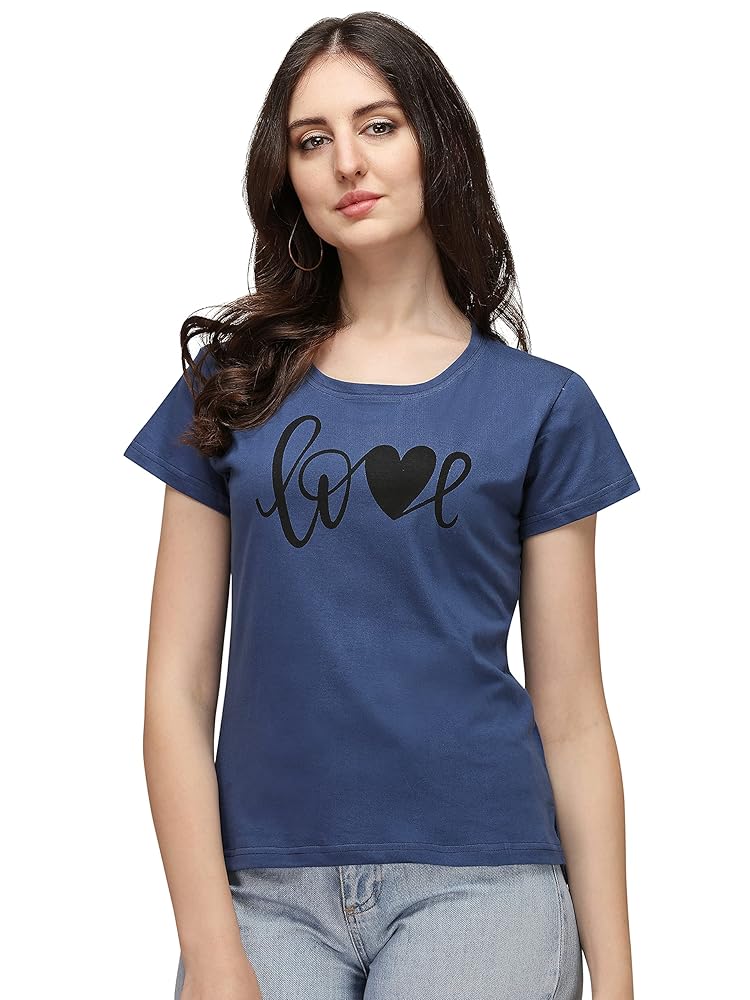 Leriya Fashion Women's Love Graphic T Shirt Cute Funny Cap Sleeve Casual Cotton Tee Tops (Medium - Authentic Leriya Clothing | UrbanThreads - Image 2