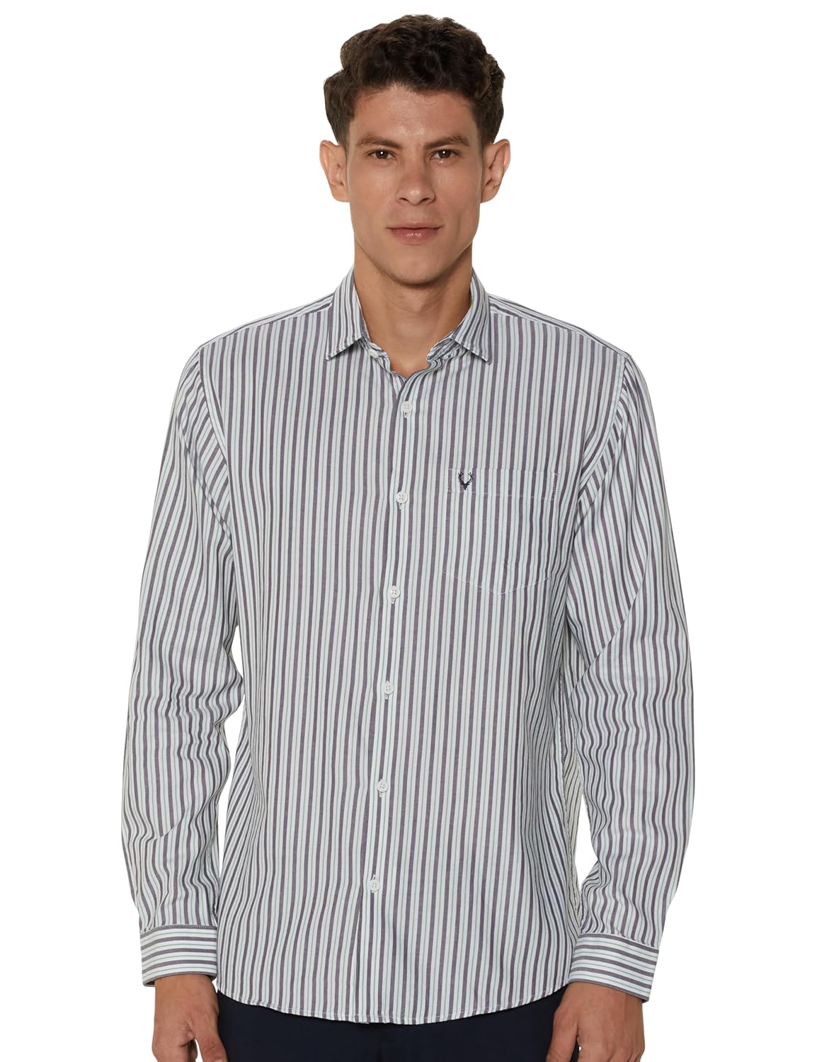 Allen Solly Men Cotton Slim Fit Broad Stripe Casual Shirt