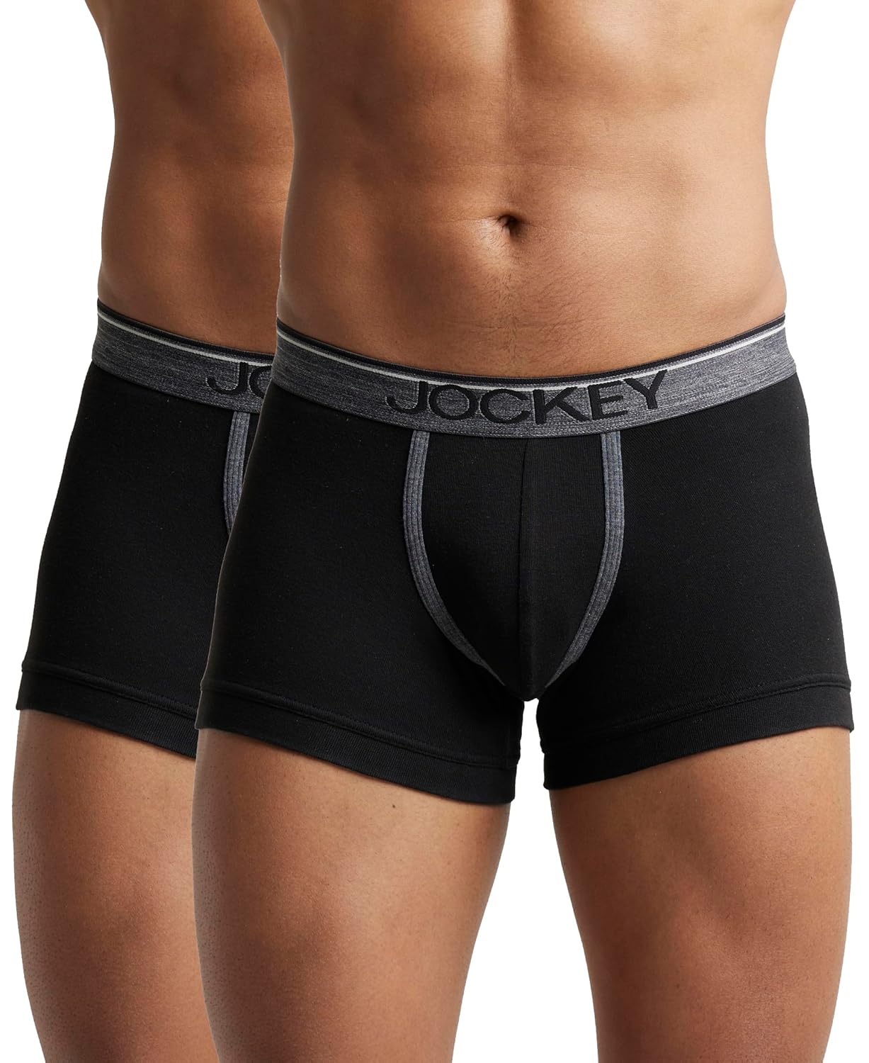 Jockey 8015 Men's Combed Cotton Rib Solid Trunk Pack of 2