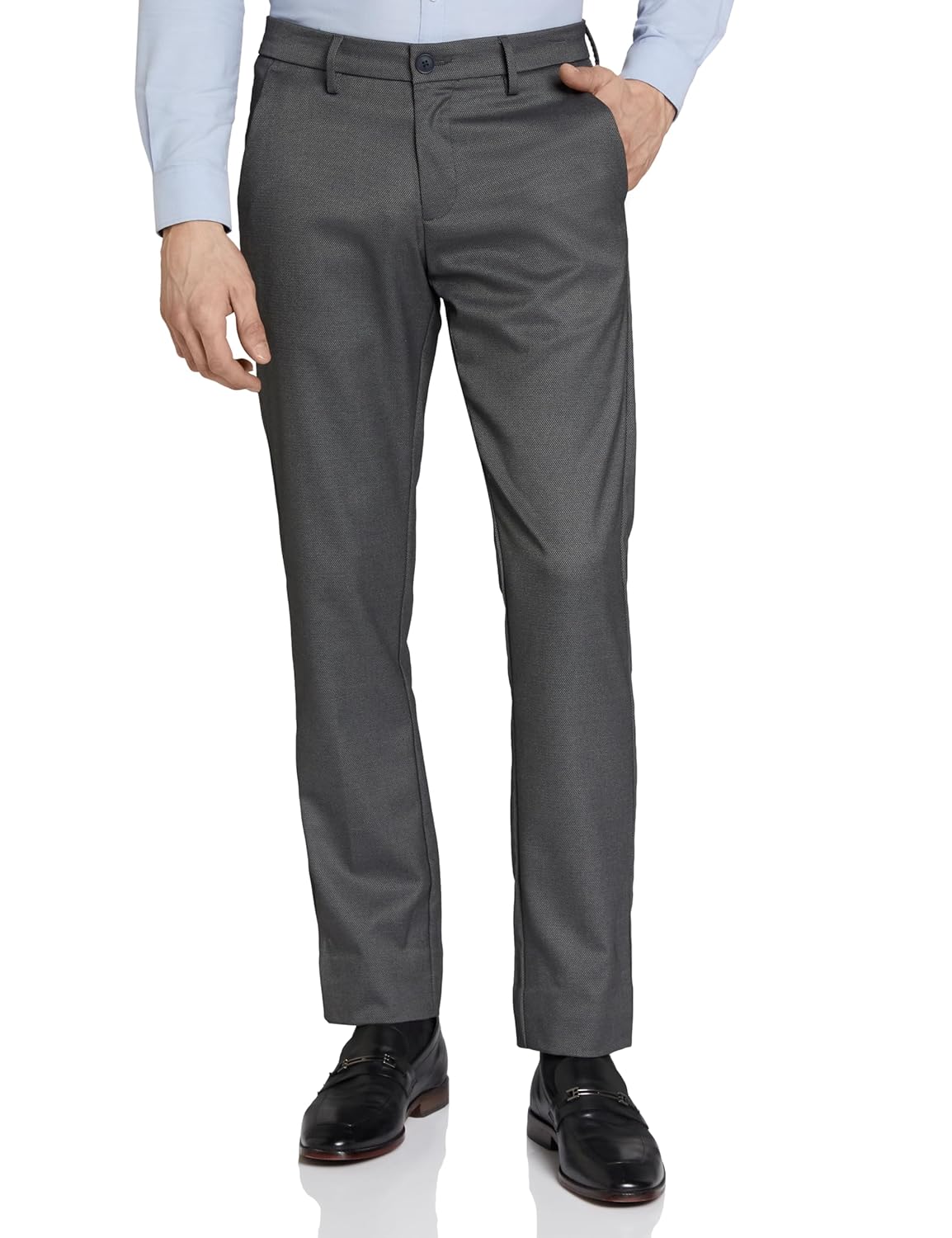 Allen Solly Men Slim Textured Flat Front Formal Trousers