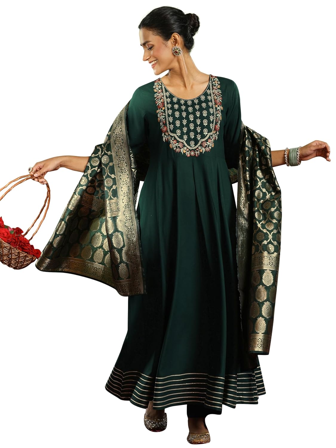 Emerald Anarkali Kurta Set - Libas | UrbanThreads.in