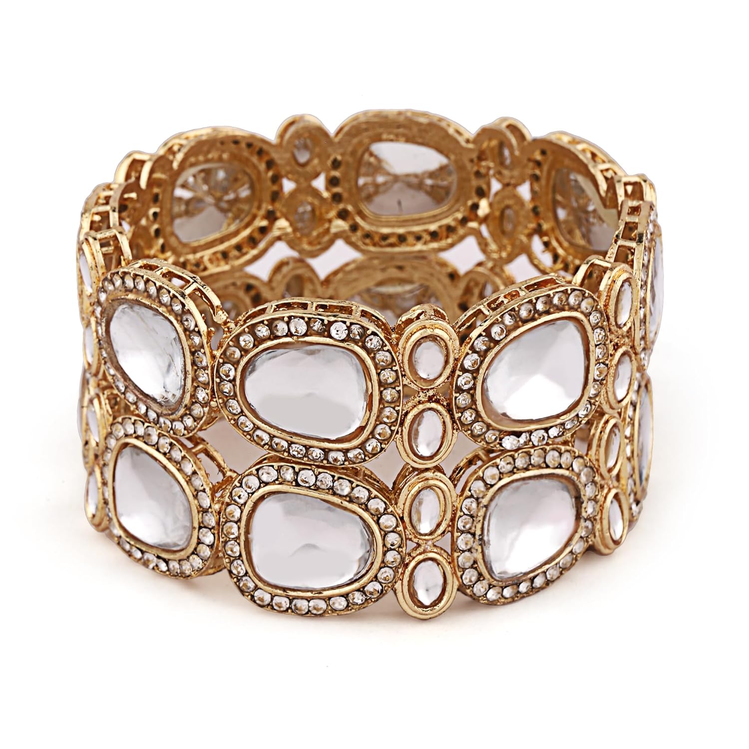 Shining Diva Kundan Bangles for Women - Parineeti Chopra Inspired
