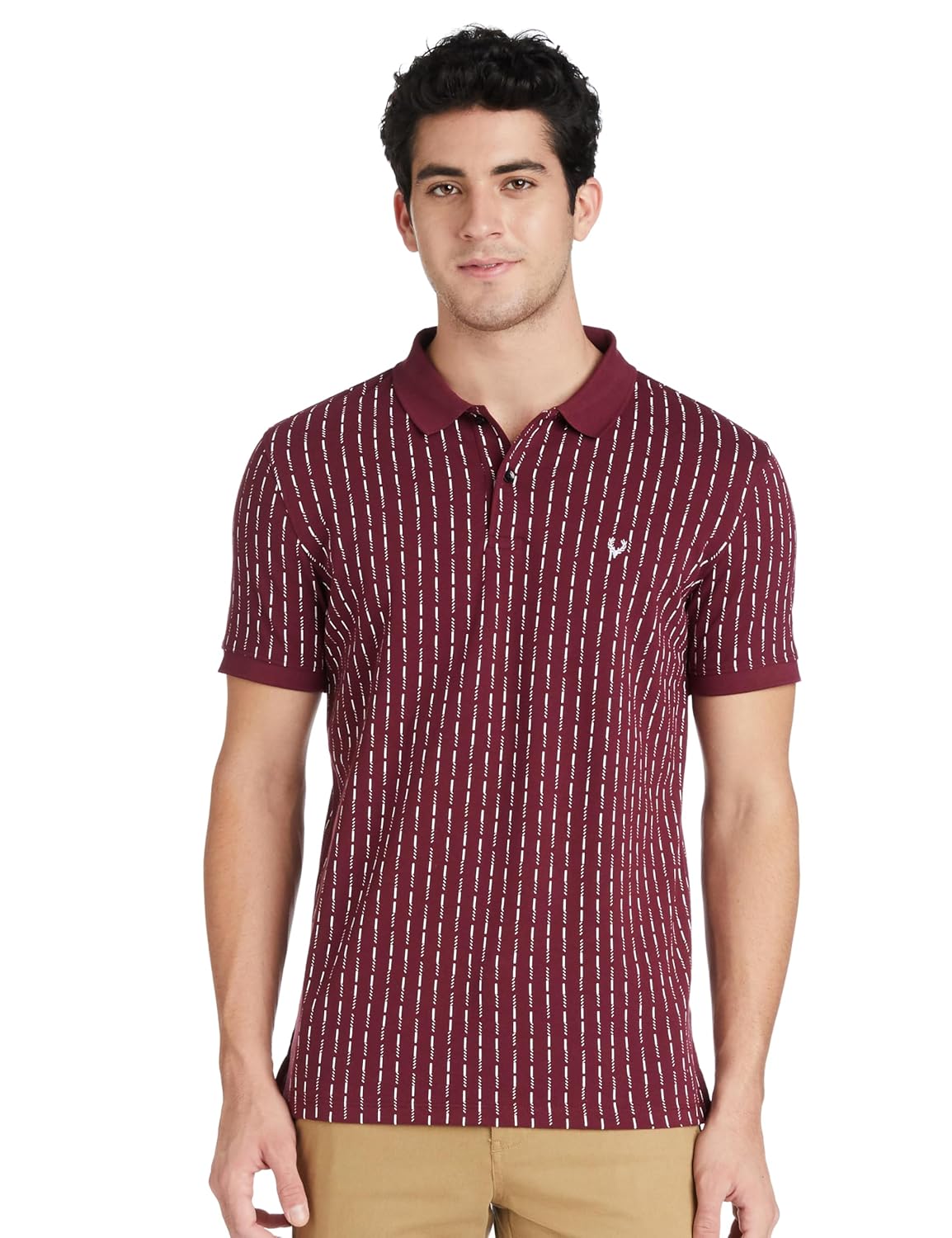 Allen Solly Men Polycotton Regular Fit Printed Polo T-Shirt