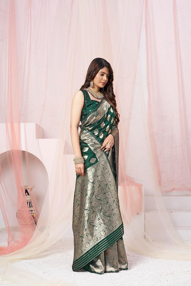 Leriya Fashion Women's Jacquard Cotton Silk Saree - Authentic Leriya Clothing | UrbanThreads - Image 5