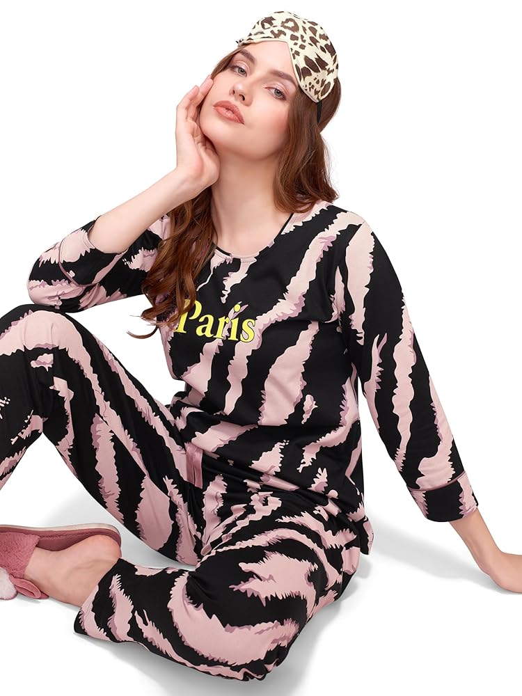 LOTIK Women's Cotton LERIYA Print Top & Payjama Full Sleeve Night Suit Set - Authentic LOTIK Clothing | UrbanThreads - Image 3