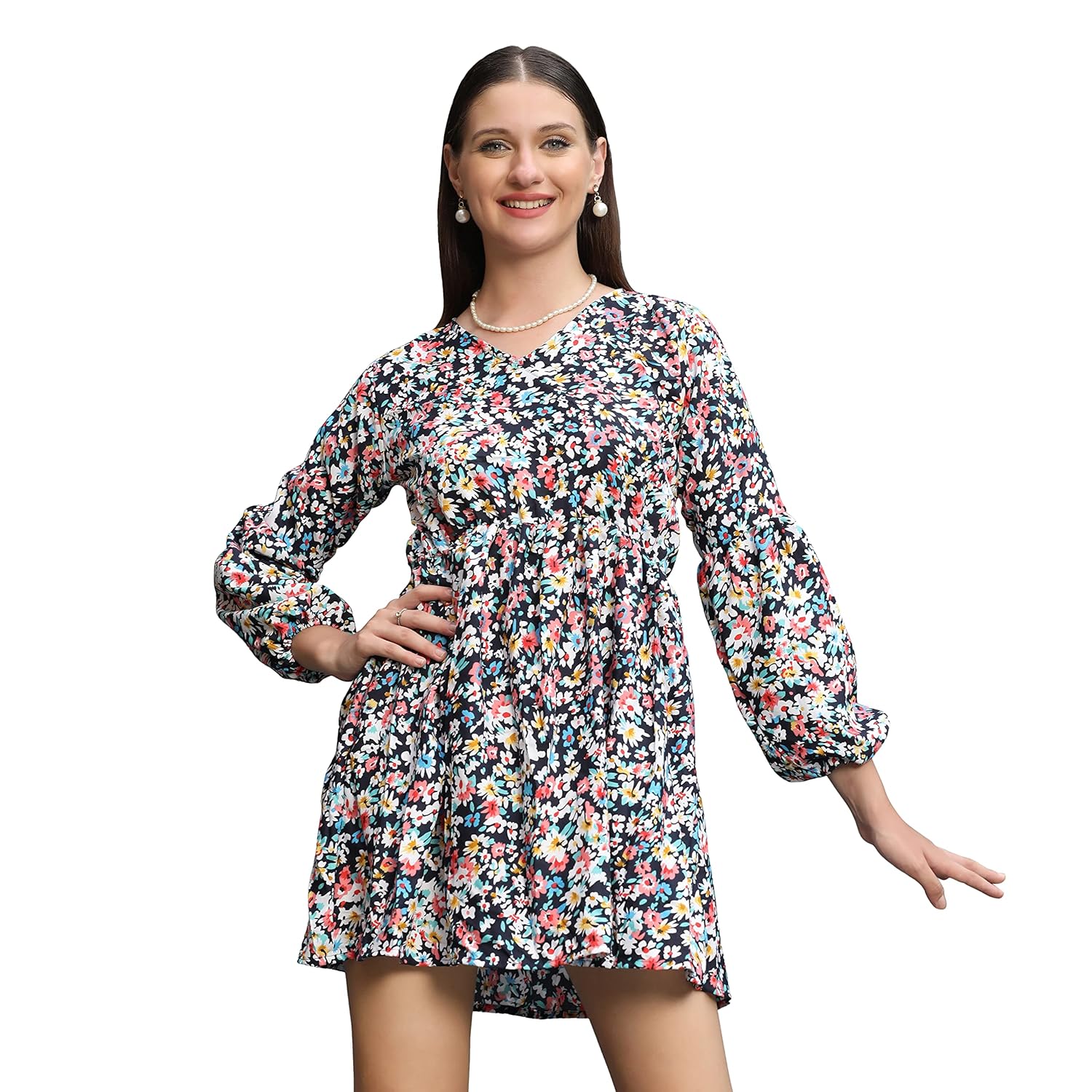 Leriya Fashion Women's Rayon Full Sleeve A-Line Knee-Length Western Dresses for Women or Girls - Authentic Leriya Clothing | UrbanThreads